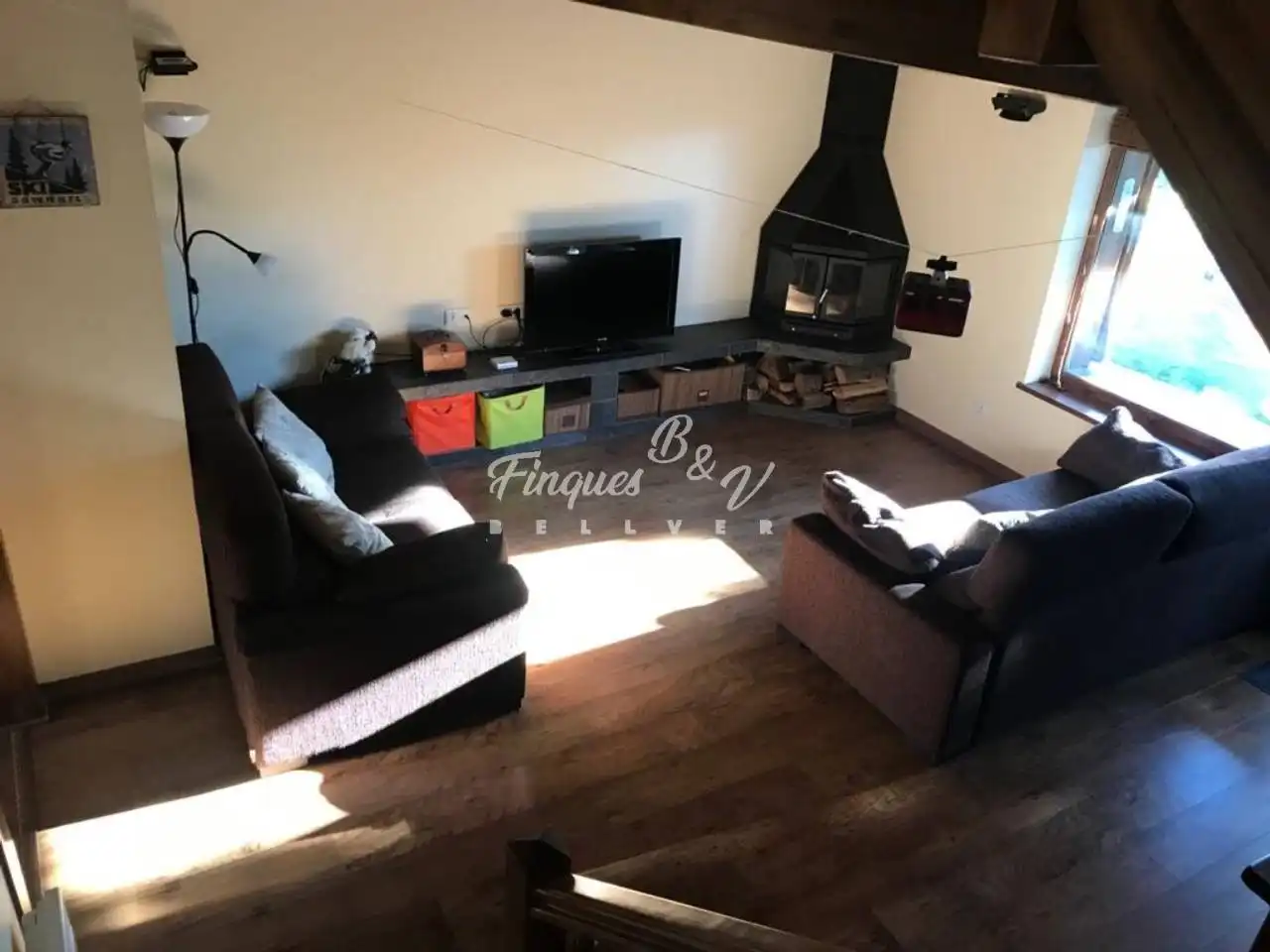 Living room of Houses for rent in Osséja  with Heating, Parquet flooring and Furnished