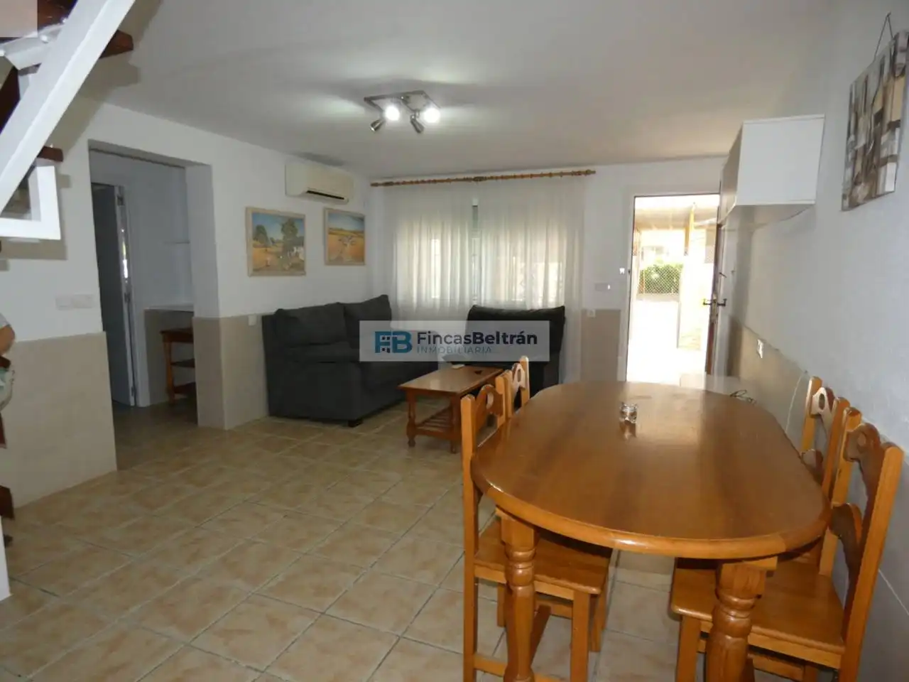 Sala d'estar de Casa adosada en venda en Peñíscola / Peníscola amb Aire condicionat i Terrassa