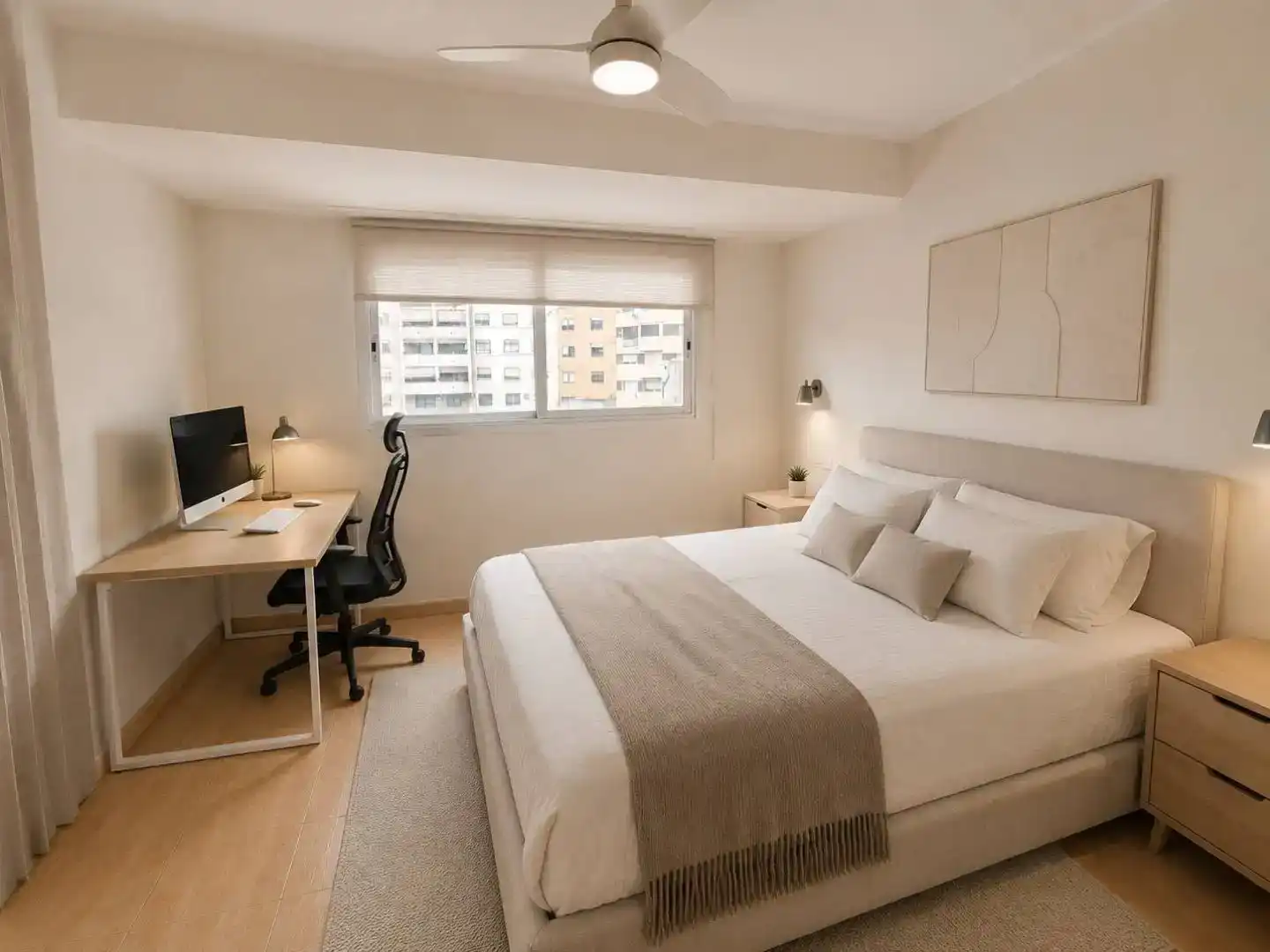 Bedroom of Flat for sale in  Valencia Capital  with Air Conditioner and Balcony