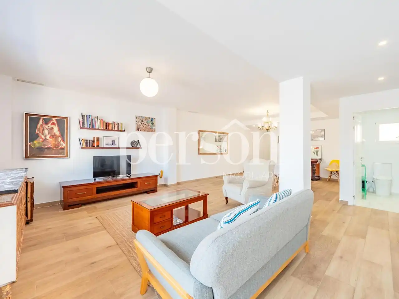 Wohnzimmer von Wohnung zur Miete in Valencia mit Klimaanlage, Terrasse und Möbliert
