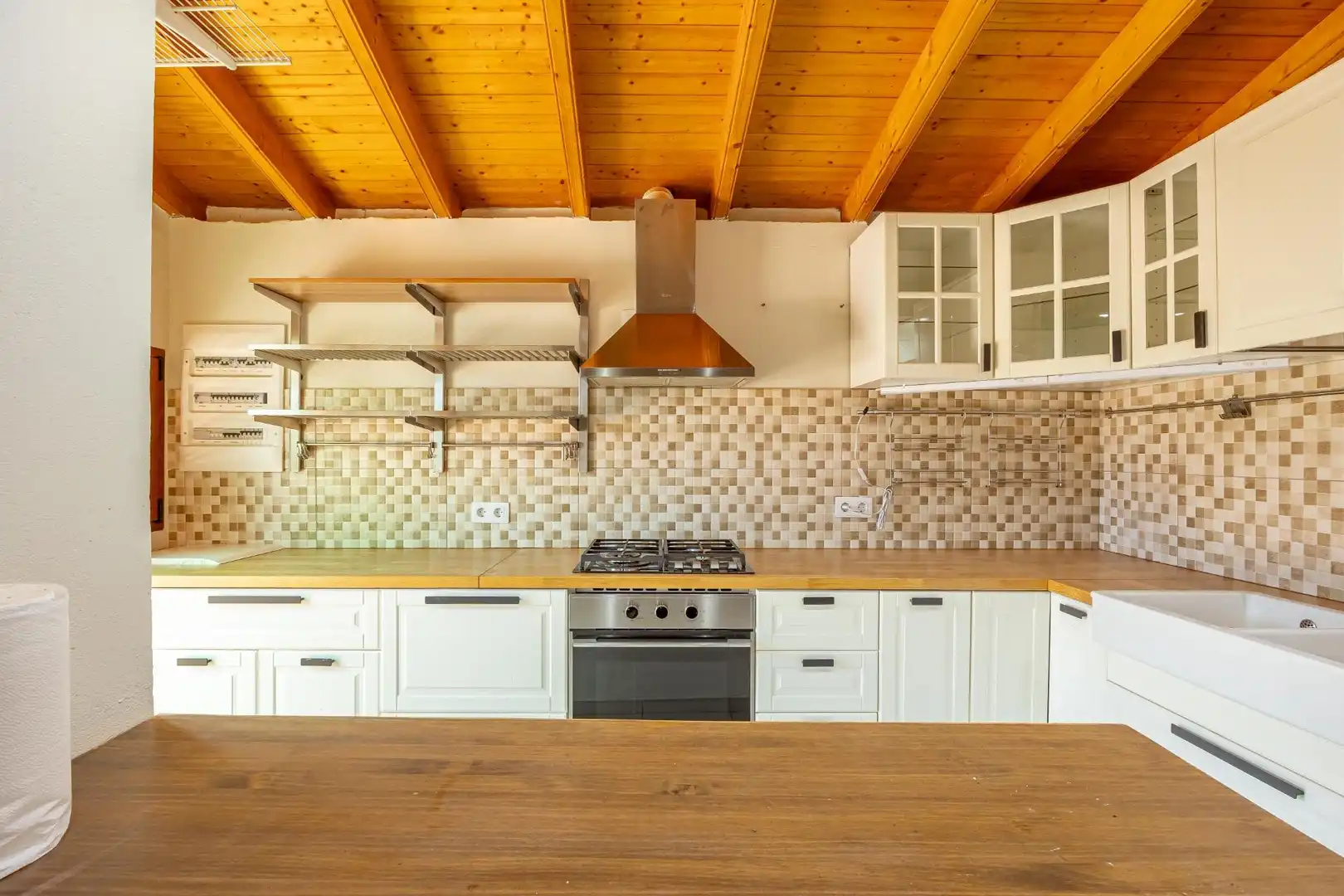 Cocina de Finca rústica en venta en Vega de San Mateo con Jardín privado, Terraza y Piscina