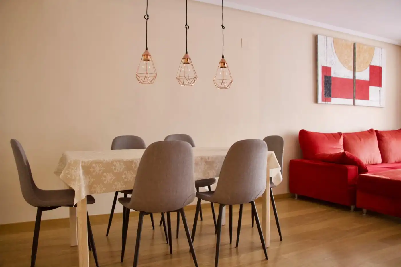 Menjador de Apartament de lloguer en Moncada amb Aire condicionat, Parquet i Balcó