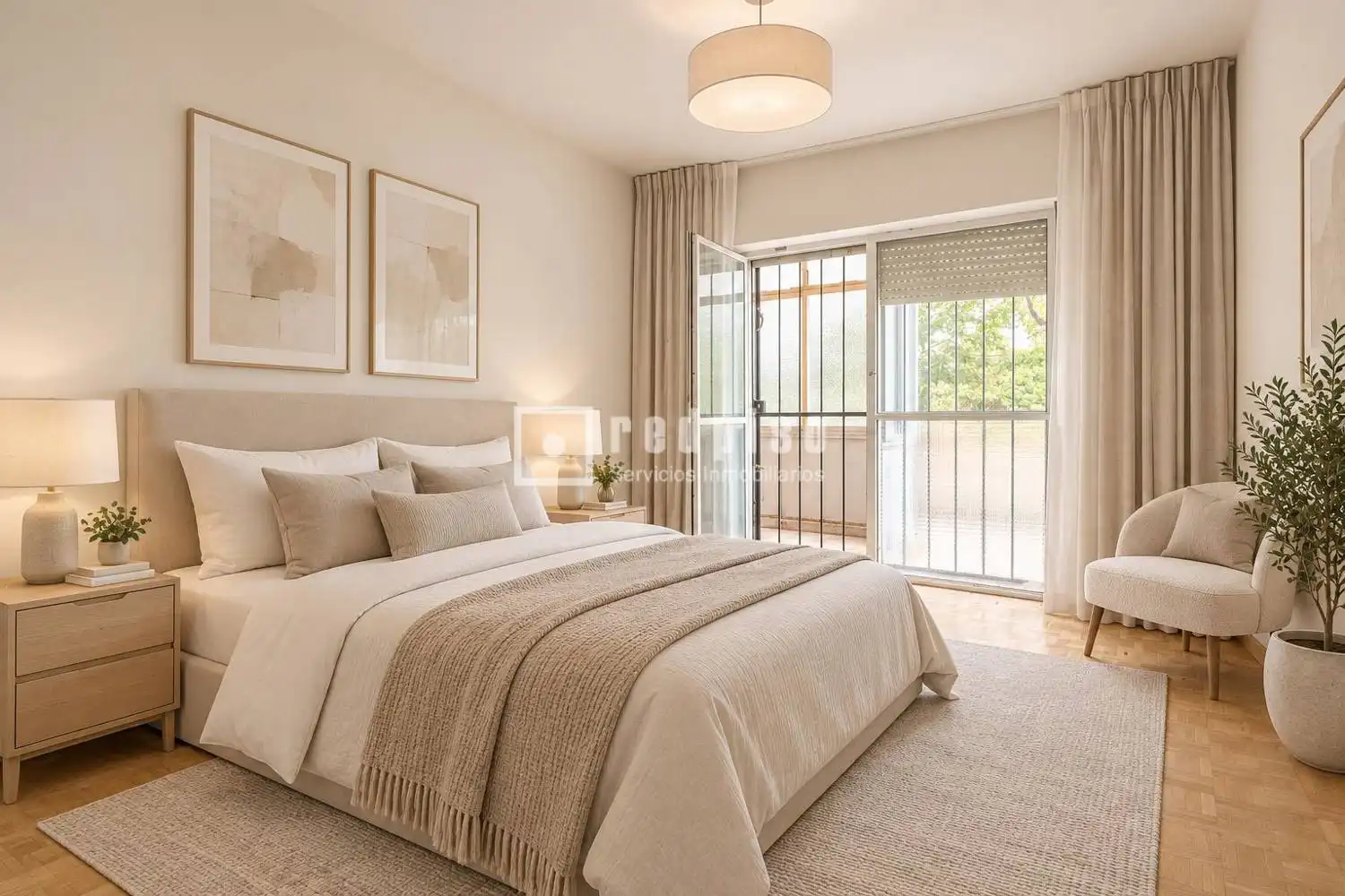Schlafzimmer von Wohnung zum Verkauf in Madrid mit Heizung, Parkett und Terrasse