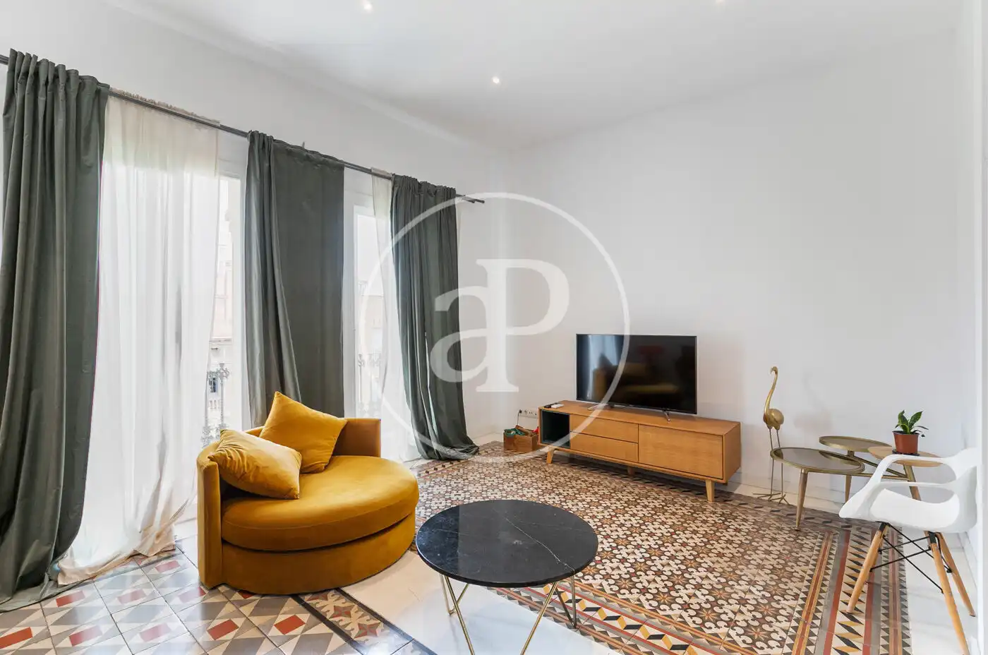 Sala d'estar de Pis de lloguer en Barcelona amb Aire condicionat, Calefacció i Moblat
