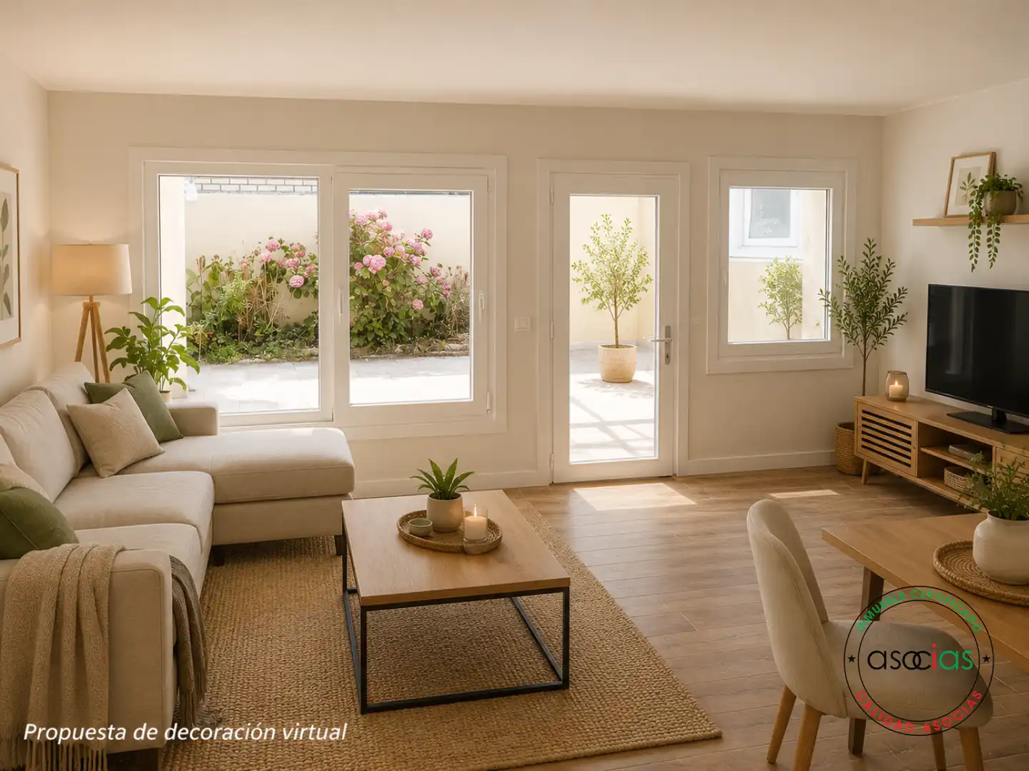 Sala de estar de Piso de alquiler en Gijón  con Jardín privado, Parquet y Terraza