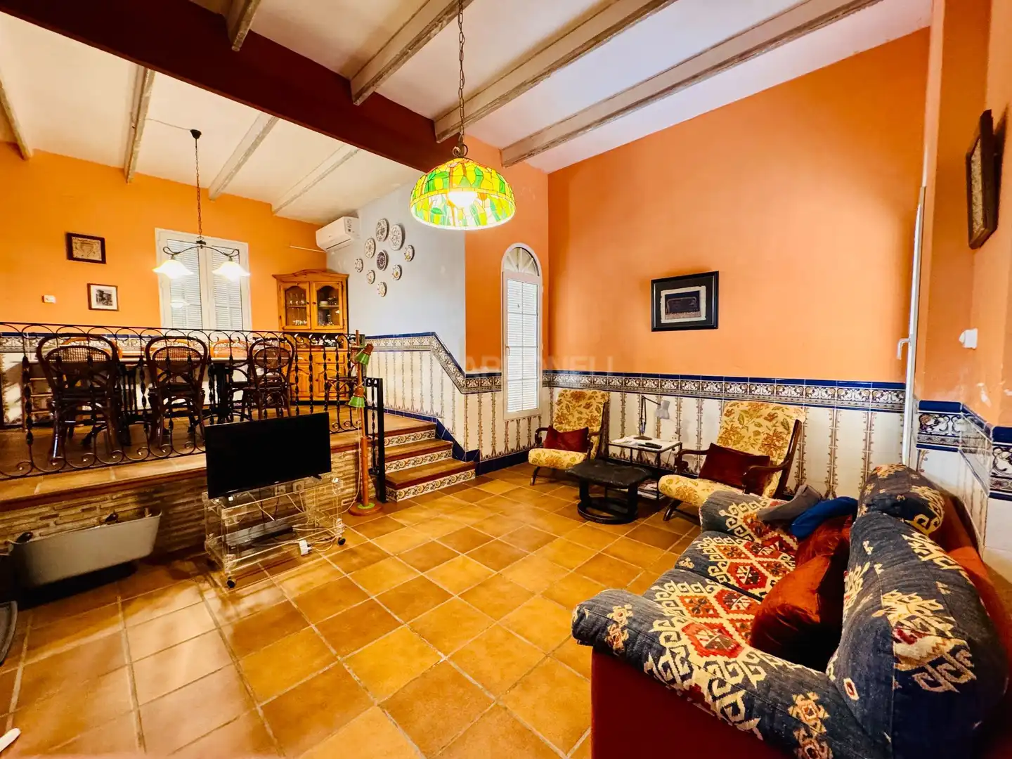 Sala d'estar de Casa o xalet en venda en Cocentaina amb Aire condicionat, Jardí privat i Terrassa