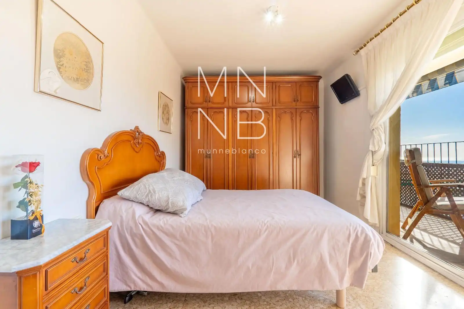 Bedroom of Flat for sale in Sant Andreu de Llavaneres  with Heating, Terrace and Furnished
