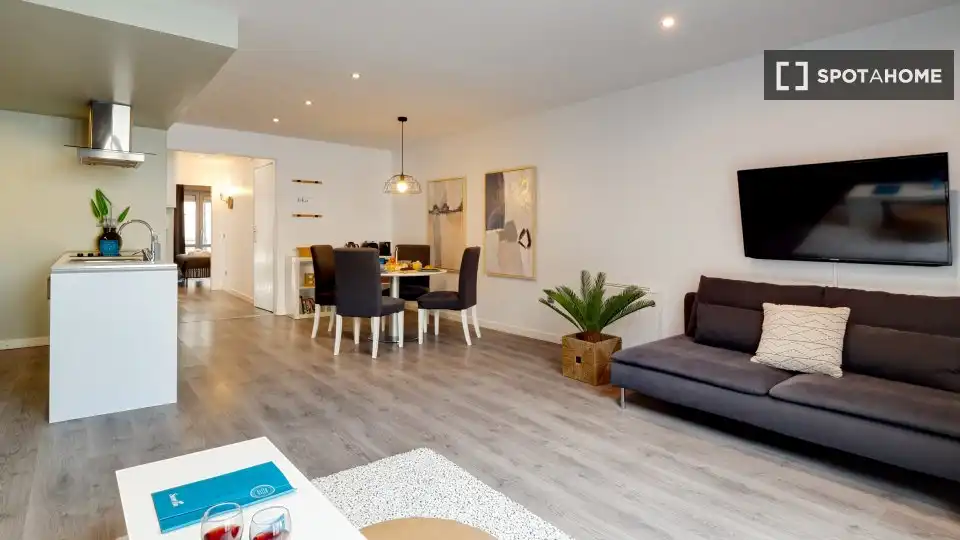 Sala de estar de Piso de alquiler en Barcelona con Aire acondicionado, Calefacción y Amueblado