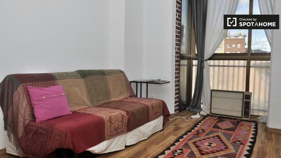 Sala d'estar de Pis de lloguer en  Barcelona Capital amb Aire condicionat, Calefacció i Moblat