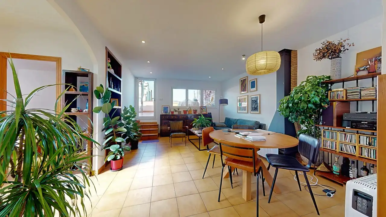 Sala d'estar de Àtic en venda en Barcelona amb Aire condicionat i Terrassa