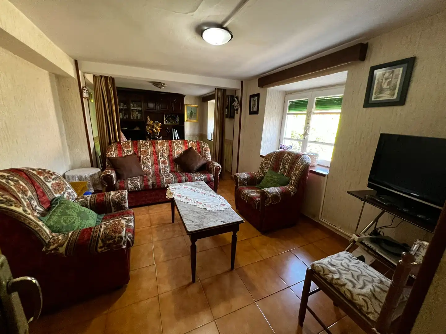 Sala d'estar de Casa o xalet en venda en Olmos de Ojeda amb Calefacció, Jardí privat i Terrassa