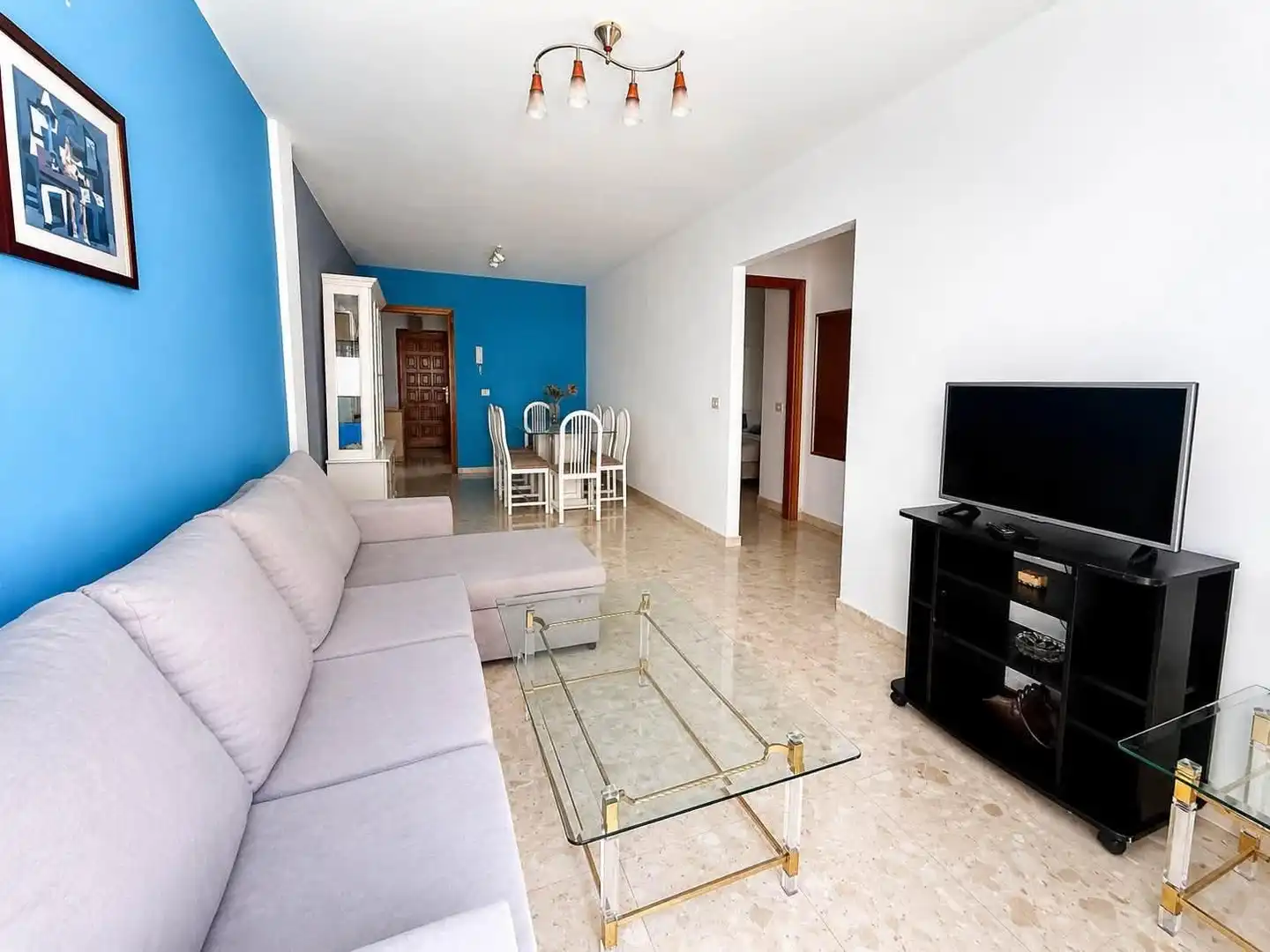 Sala de estar de Apartamento de alquiler en Santiago del Teide con Terraza y Amueblado