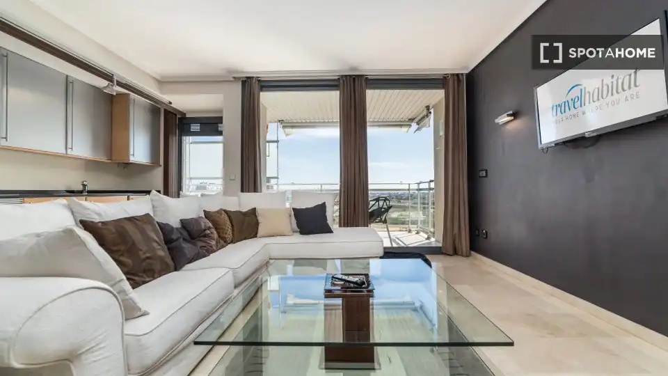 Wohnzimmer von Wohnung zur Miete in Valencia mit Klimaanlage, Heizung und Möbliert