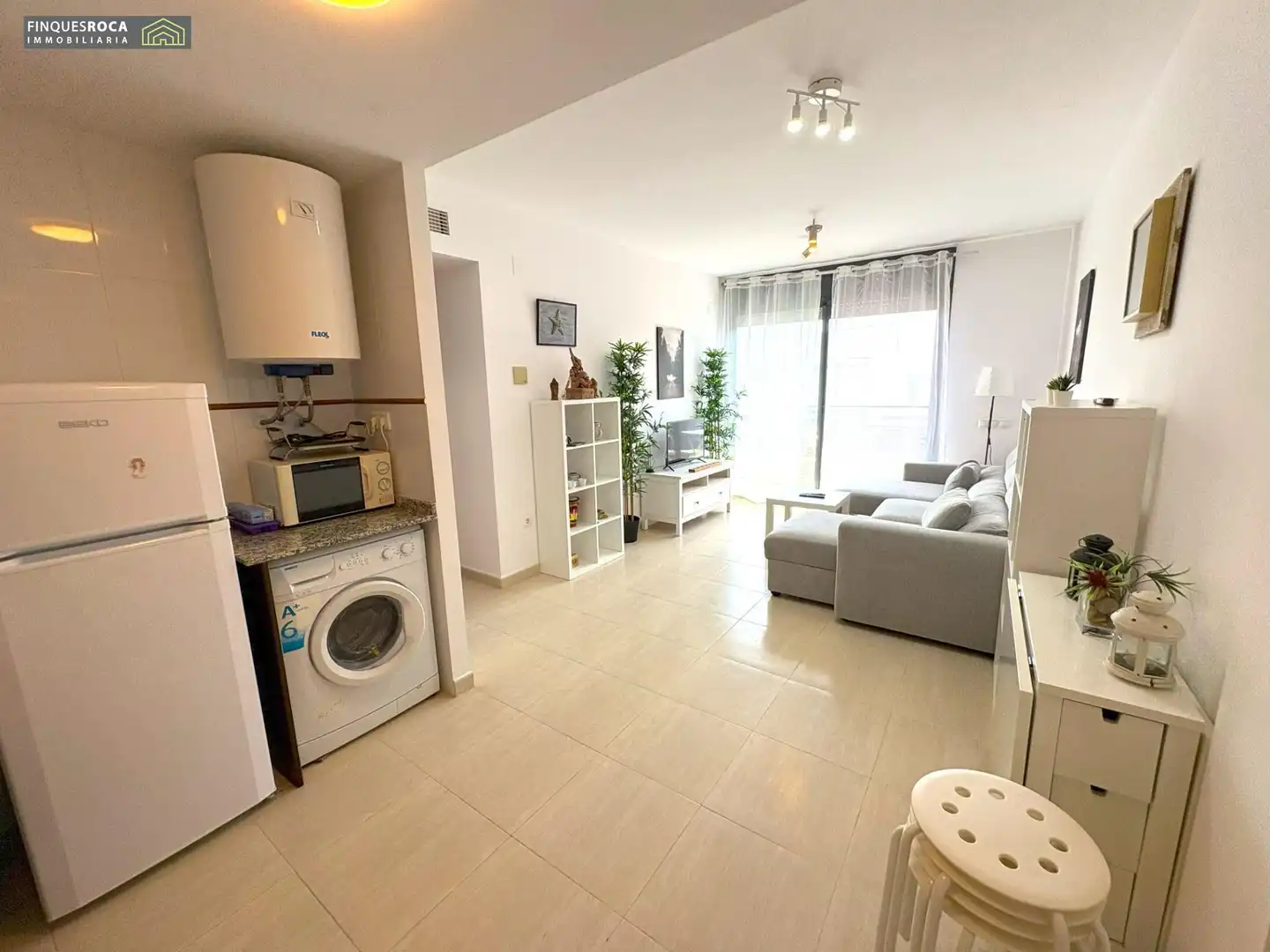 Sala d'estar de Dúplex en venda en La Ràpita amb Aire condicionat, Terrassa i Piscina