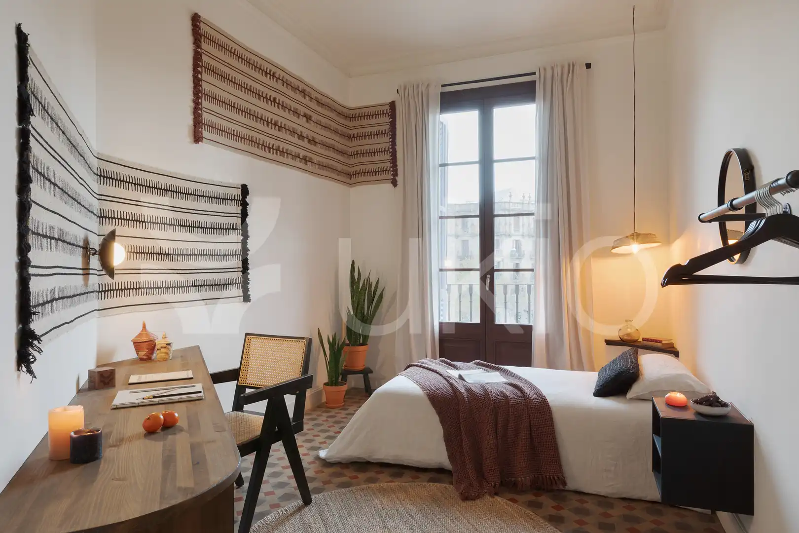Habitación de Apartamento de alquiler en Barcelona con Aire acondicionado, Calefacción y Amueblado
