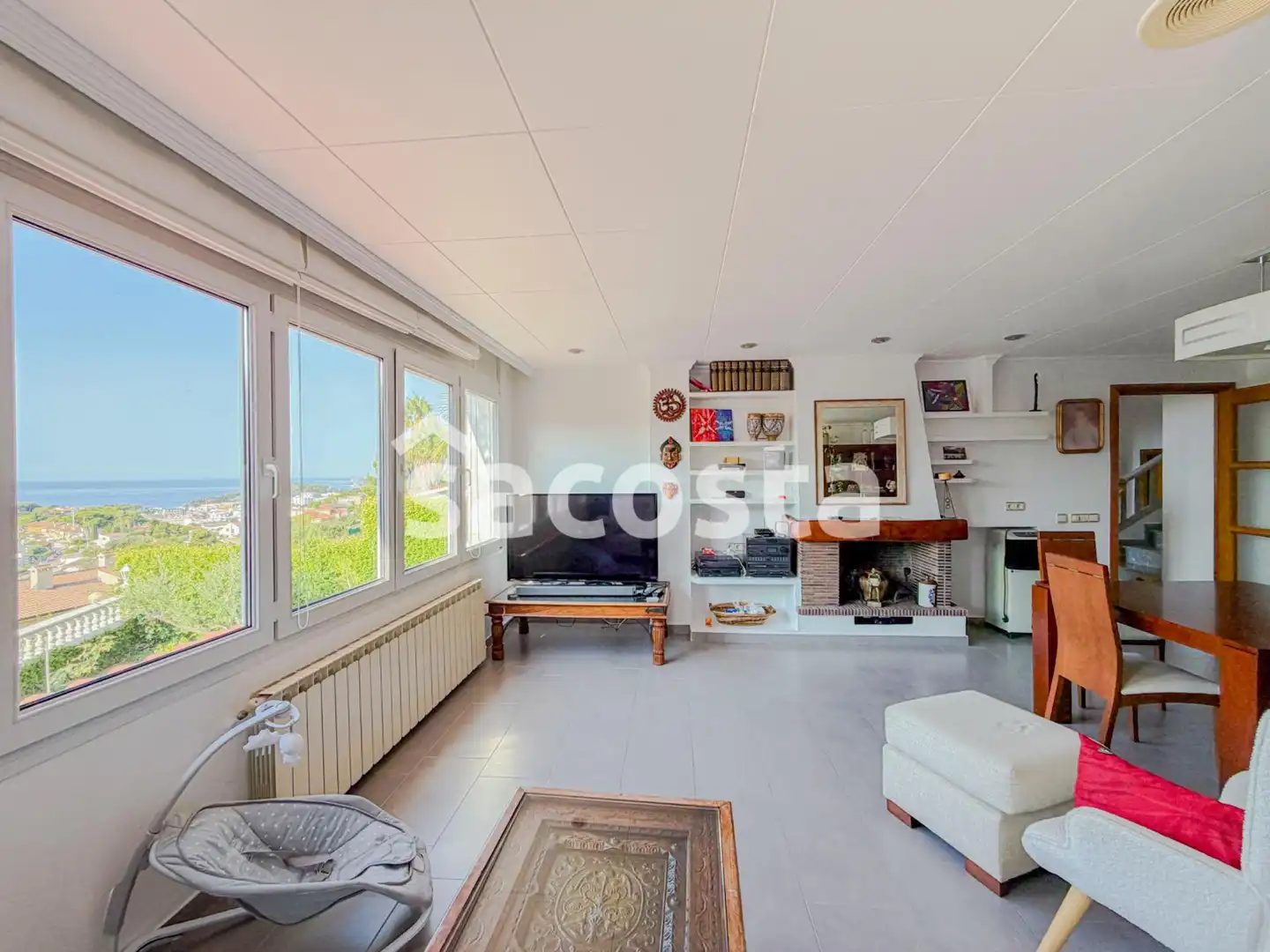 Wohnzimmer von Haus oder Chalet zum Verkauf in Lloret de Mar mit Klimaanlage, Heizung und Terrasse