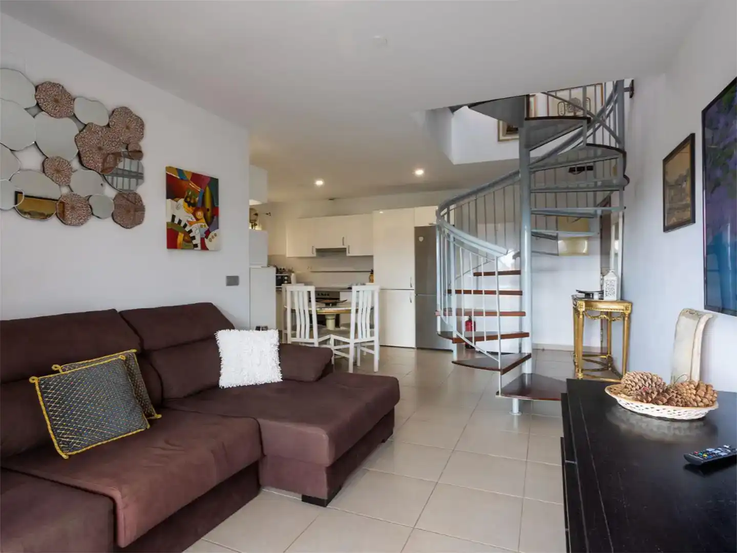 Wohnzimmer von Dachboden zum Verkauf in Guía de Isora mit Klimaanlage und Balkon