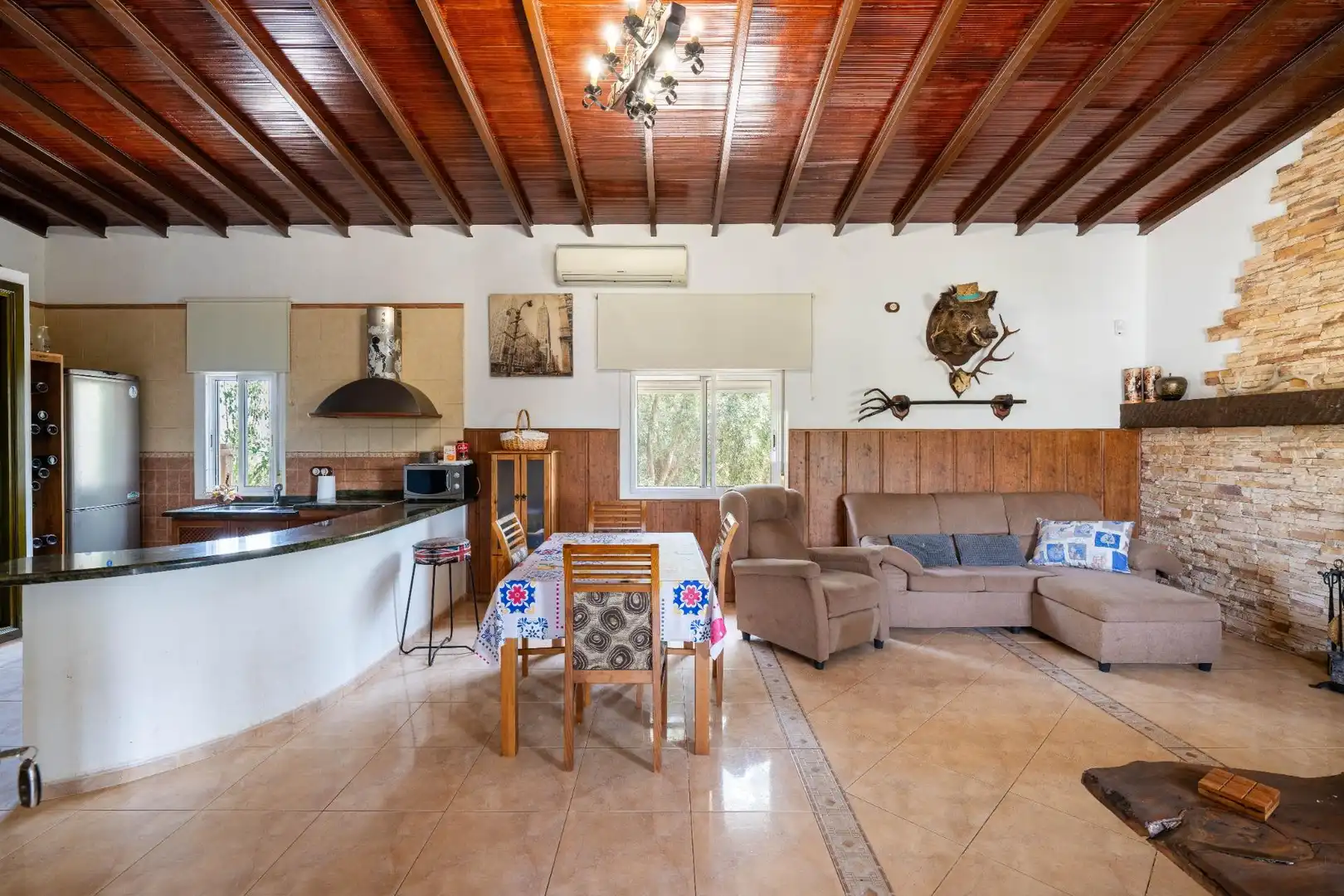 Sala de estar de Finca rústica en venta en Tabernas con Aire acondicionado, Jardín privado y Piscina
