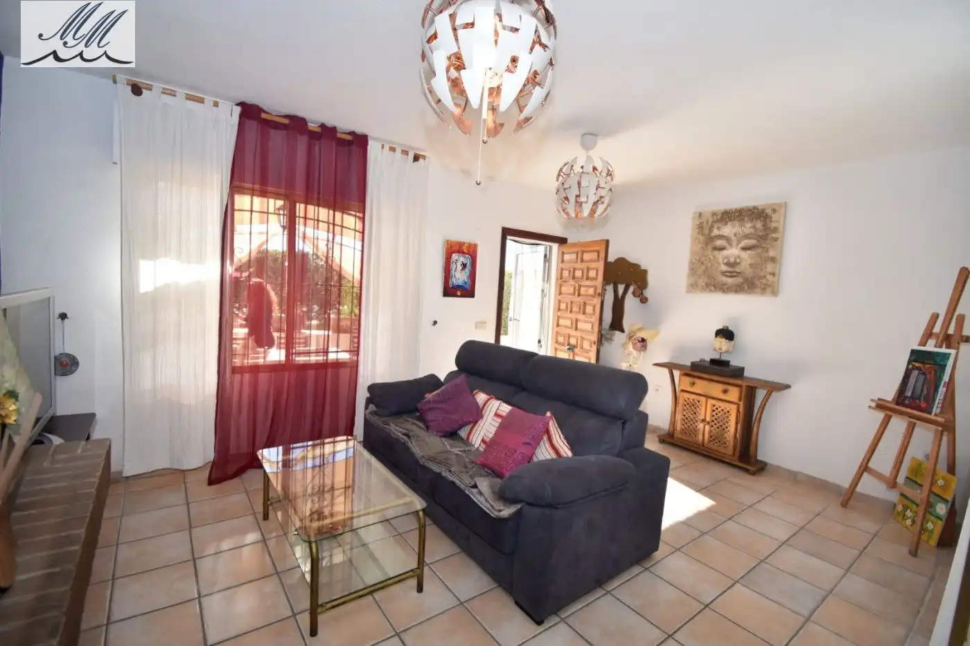 Sala de estar de Casa adosada en venta en Cartagena con Aire acondicionado, Terraza y Amueblado