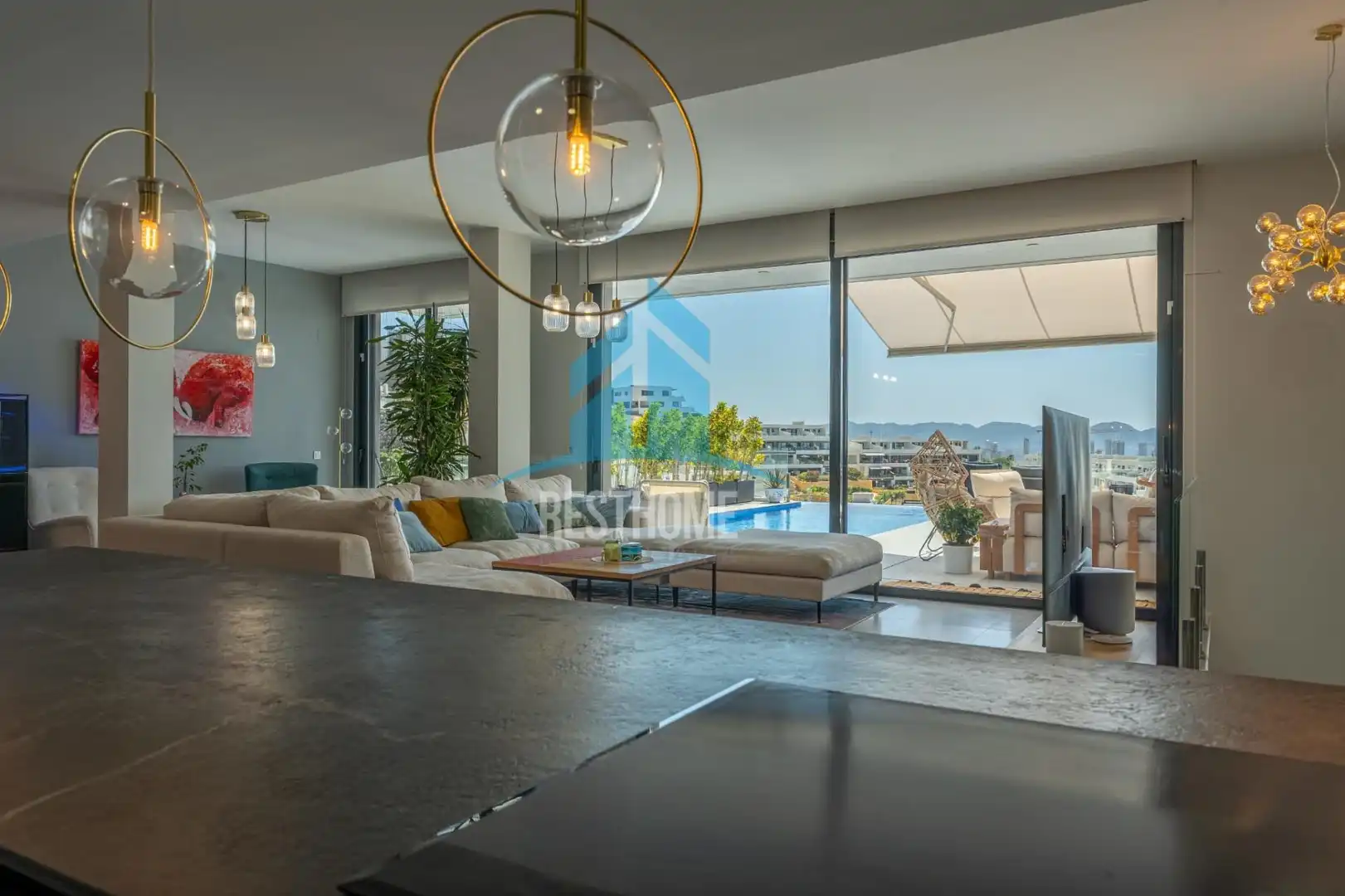 Sala d'estar de Casa o xalet en venda en Finestrat amb Aire condicionat, Calefacció i Jardí privat