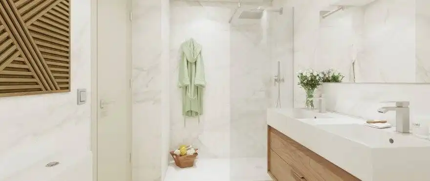Baño de Apartamento en venta en Mijas con Aire acondicionado, Calefacción y Terraza