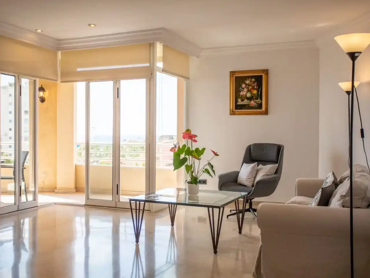 Wohnzimmer von Wohnung zur Miete in  Palma de Mallorca mit Klimaanlage und Schwimmbad
