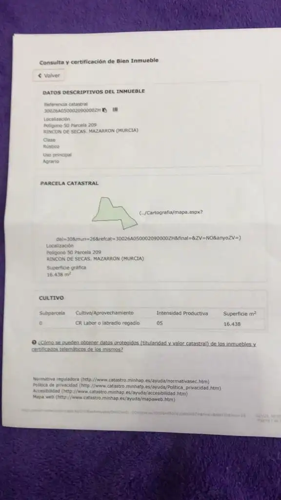 Rustikales Grundstück zum Verkauf in Pedanías Oeste