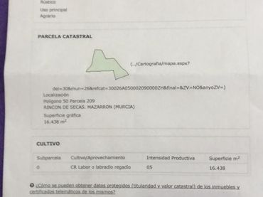 Terreno rustico in vendita a Pedanías Oeste