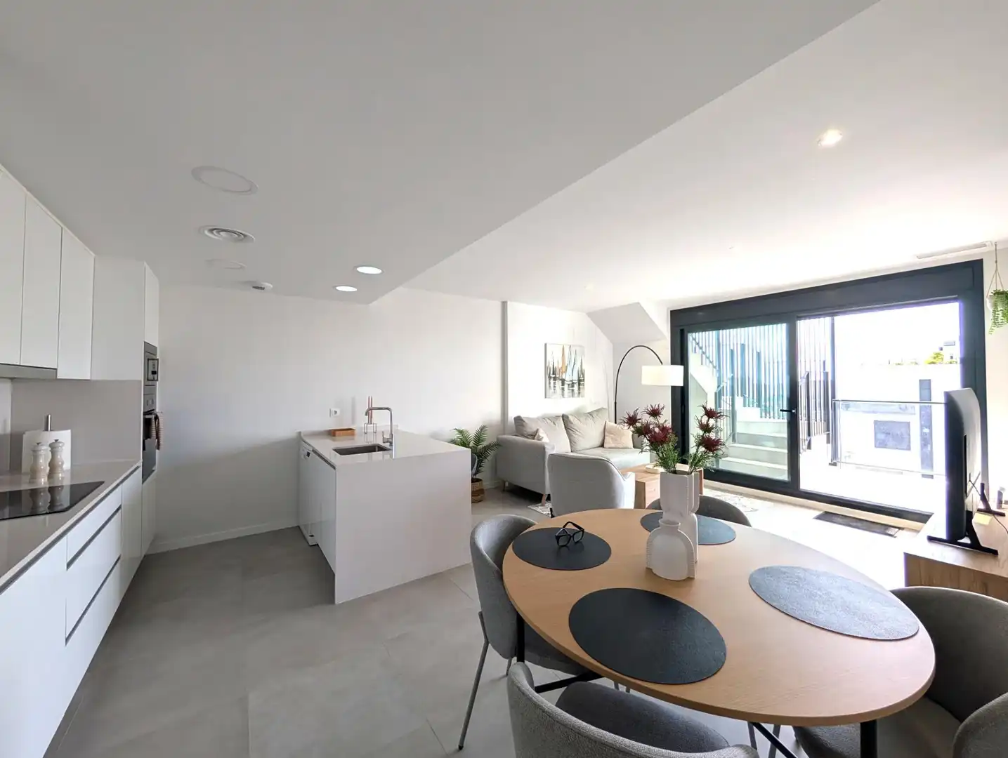 Wohnzimmer von Dachboden zum Verkauf in Orihuela mit Klimaanlage, Heizung und Terrasse
