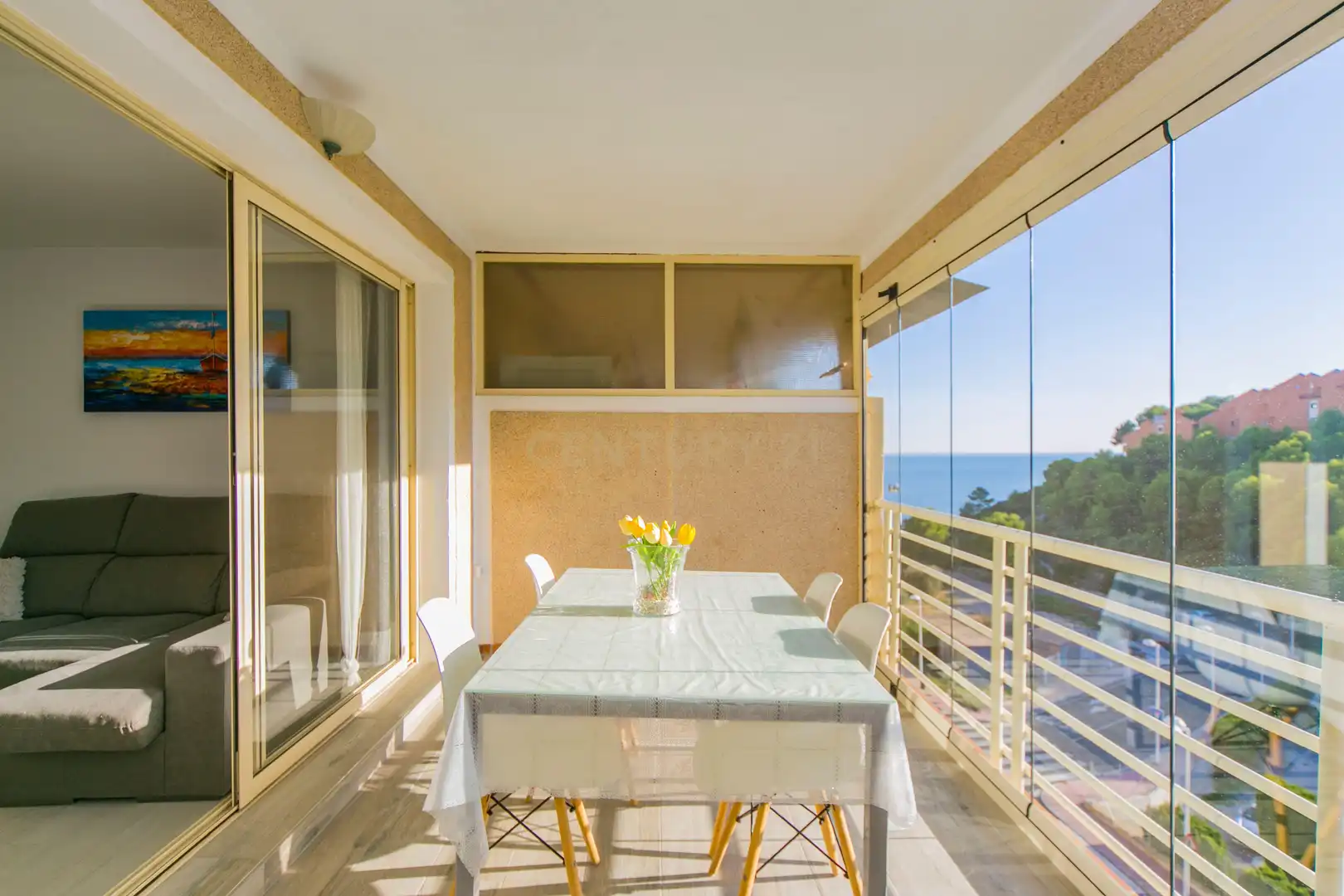 Terrace of Apartments for rent in Calpe / Calp  with Air Conditioner, Oven and Washing machine