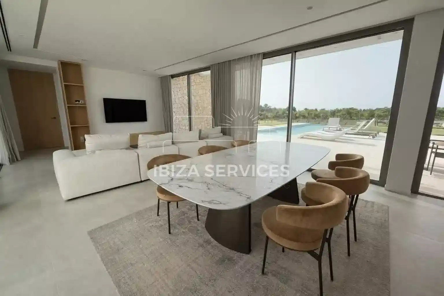 Living room of Houses for rent in Santa Eulària des Riu  with Air Conditioner, Private garden and Swimming Pool