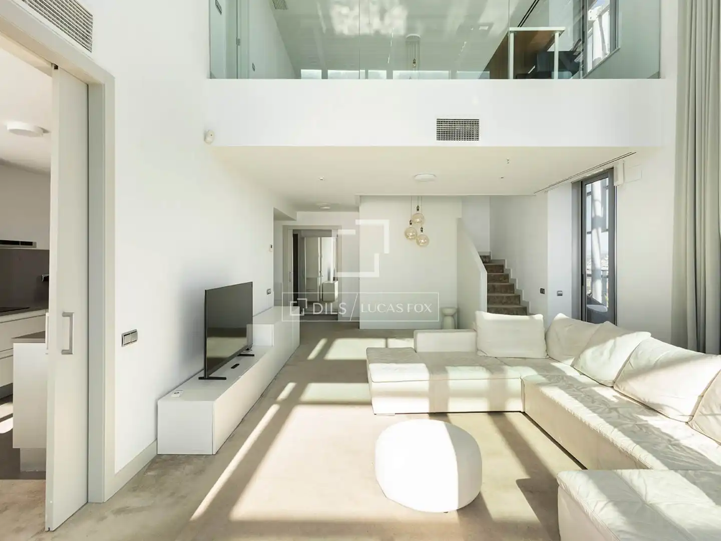 Sala de estar de Ático de alquiler en Sant Martí