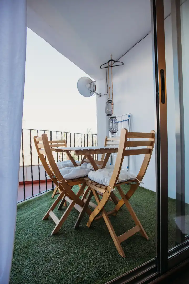 Balcony of Apartments for rent in Calpe / Calp  with Air Conditioner, Heating and Parquet flooring