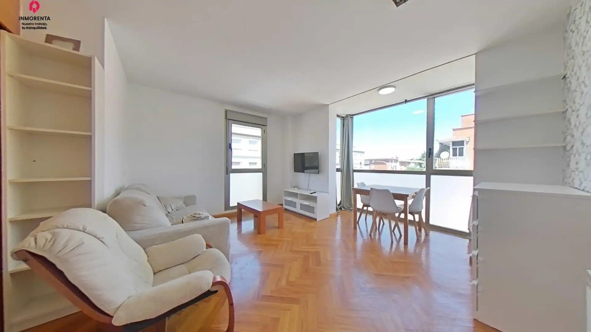 Wohnzimmer von Wohnungen zur Miete in Madrid mit Klimaanlage, Heizung und Parkett