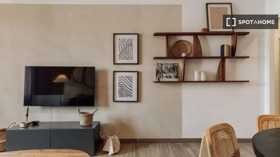 Living room of Flat for rent in Barcelona  with Air Conditioner, Heating and Furnished