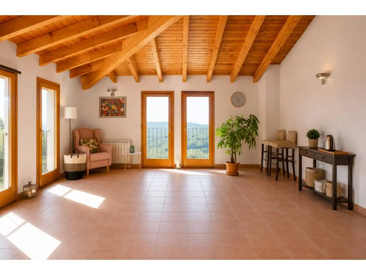 Sala de estar de Casa o chalet de alquiler en Sant Feliu de Codines con Aire acondicionado, Calefacción y Jardín privado