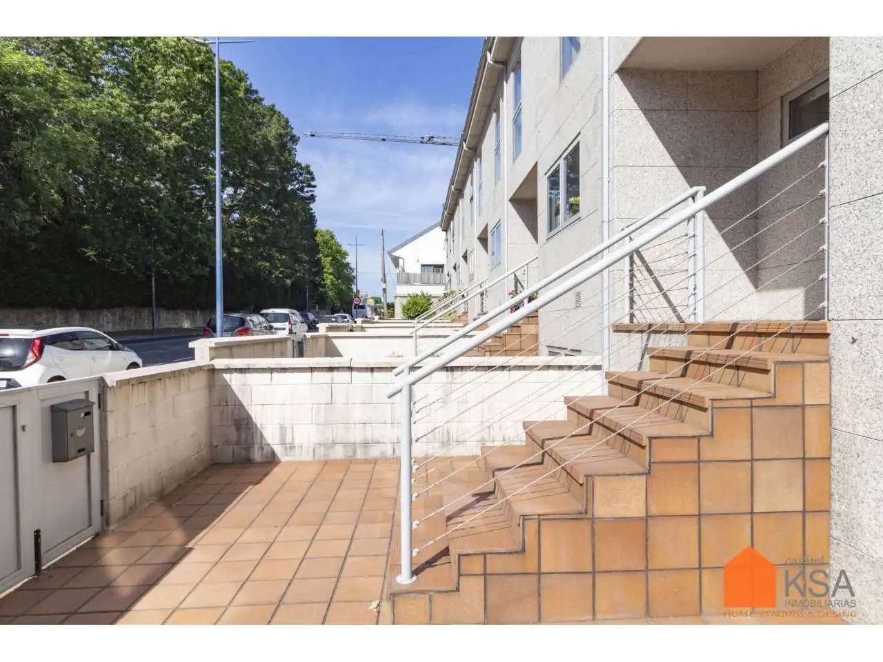 Vista exterior de Casa adosada en venta en Santiago de Compostela  con Jardín privado, Parquet y Terraza