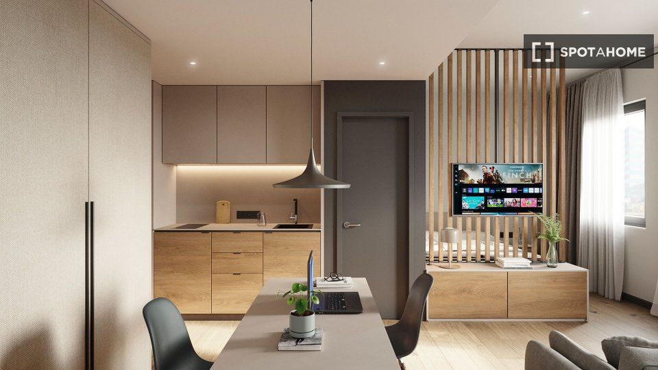 Kitchen of Flat to rent in  Barcelona Capital  with Air Conditioner, Heating and Furnished