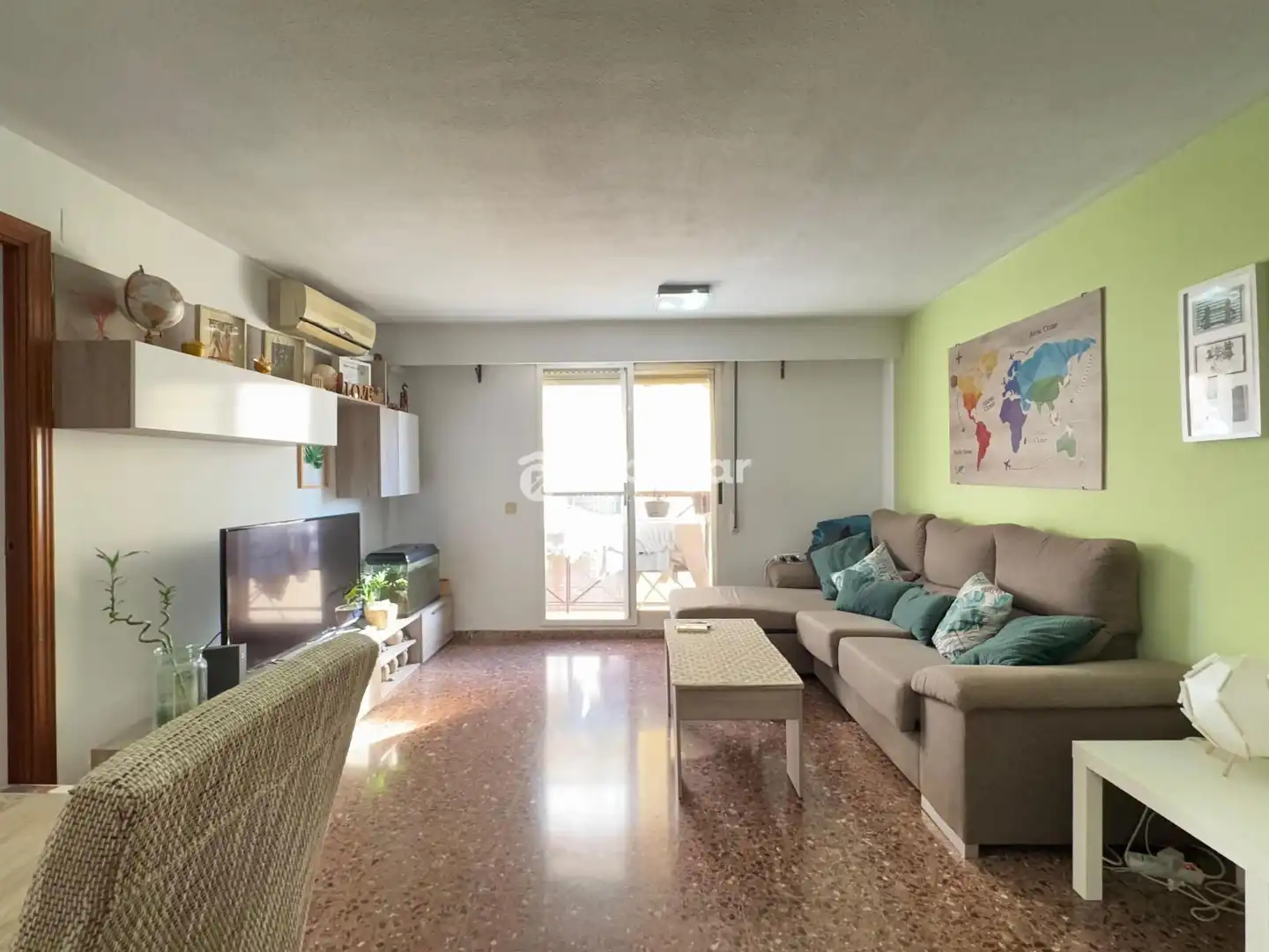 Living room of Flat for rent in Paterna  with Air Conditioner, Terrace and Furnished