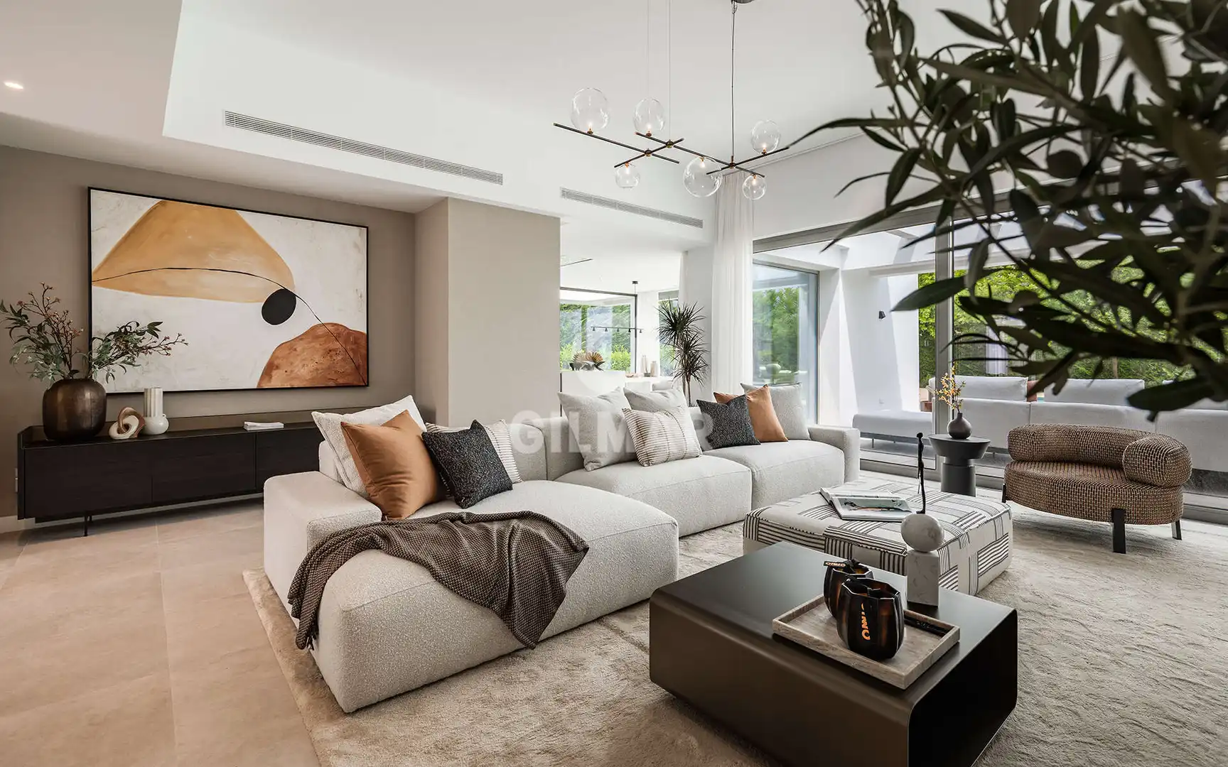 Sala de estar de Casa o chalet en venta en Estepona con Calefacción, Jardín privado y Piscina