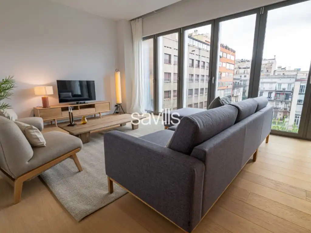 Wohnzimmer von Wohnungen zur Miete in Barcelona mit Klimaanlage und Möbliert