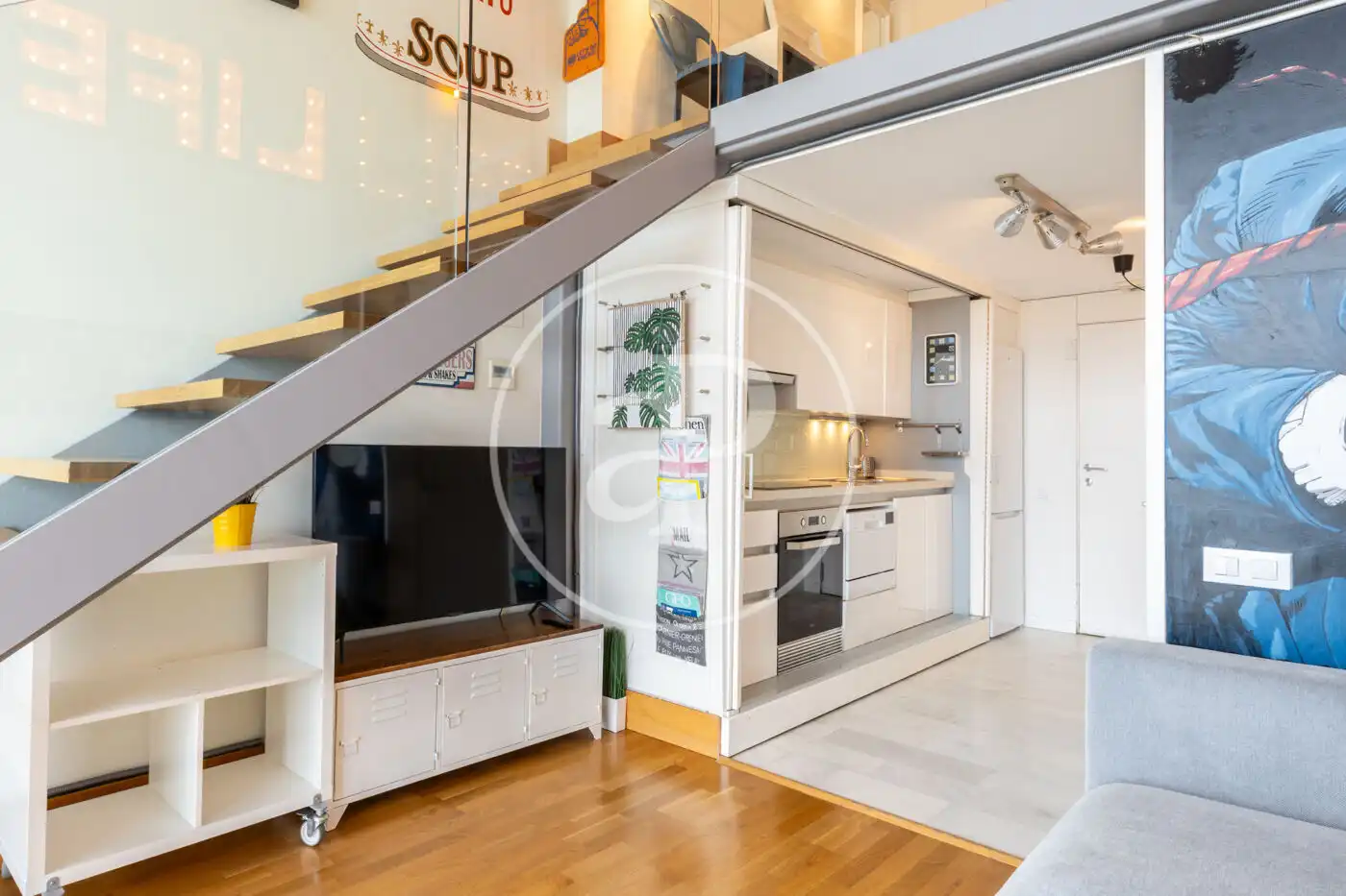 Cocina de Loft de alquiler en Valencia con Aire acondicionado, Calefacción y Jardín privado