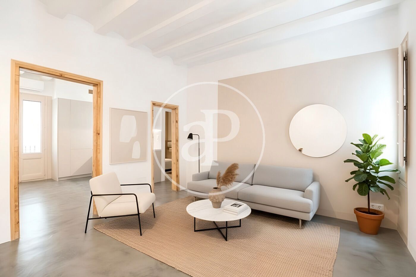 Sala de estar de Piso en venta en  Barcelona Capital con Aire acondicionado, Calefacción y Balcón
