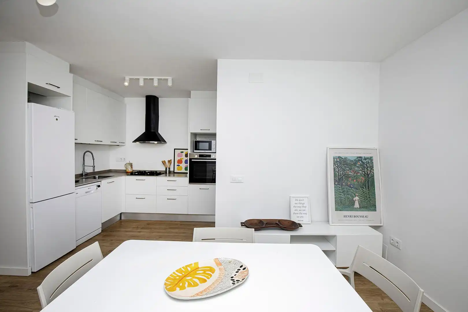 Küche von Wohnung zur Miete in Sant Martí de Llémena mit Klimaanlage, Privatgarten und Terrasse