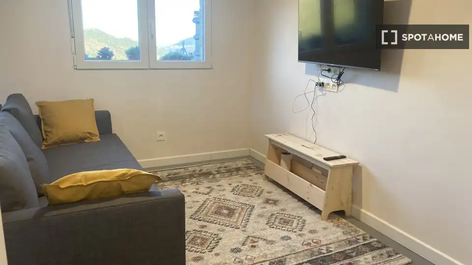 Sala d'estar de Estudi per a compartir en Aia amb Aire condicionat, Terrassa i Moblat