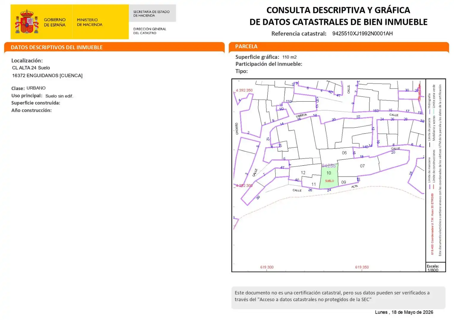 Exterior view of Land for sale in Enguídanos