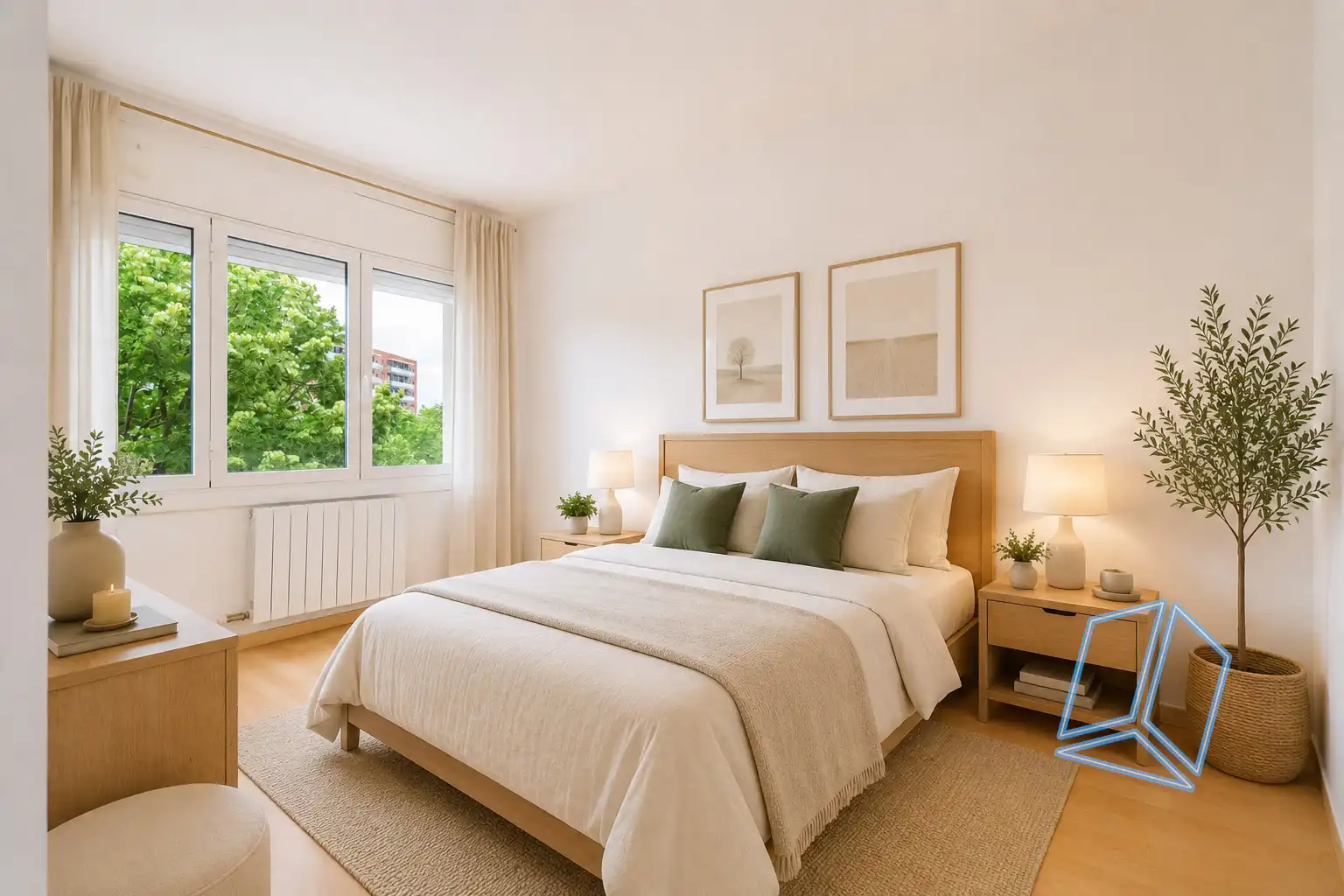 Schlafzimmer von Wohnung zum Verkauf in L'Hospitalet de Llobregat mit Klimaanlage, Heizung und Möbliert