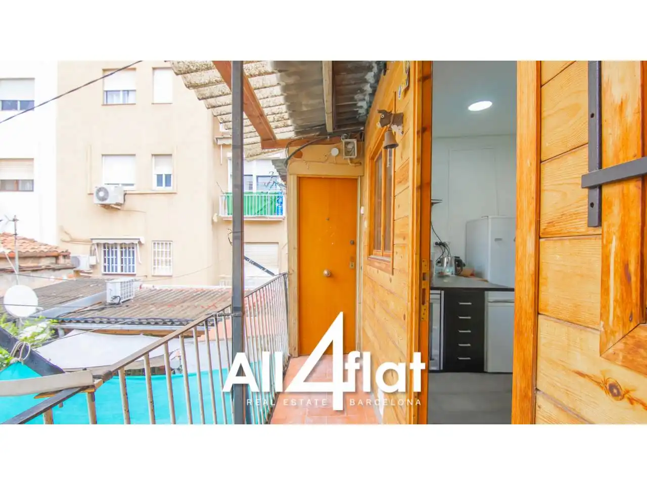 Terrasse von Wohnung zur Miete in L'Hospitalet de Llobregat mit Klimaanlage, Privatgarten und Möbliert