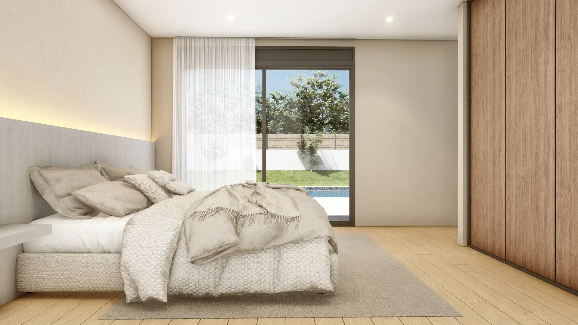 Bedroom of Houses for sale in Caldes de Malavella  with Air Conditioner, Private garden and Parquet flooring