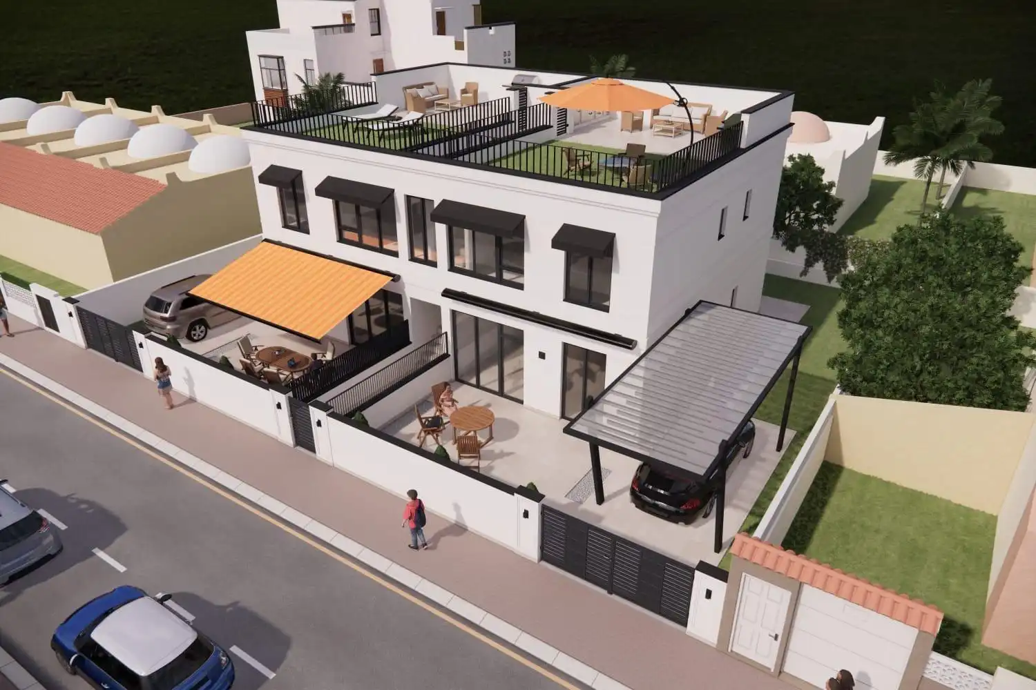 Vista exterior de Casa o chalet en venta en Torrevieja con Aire acondicionado, Jardín privado y Terraza